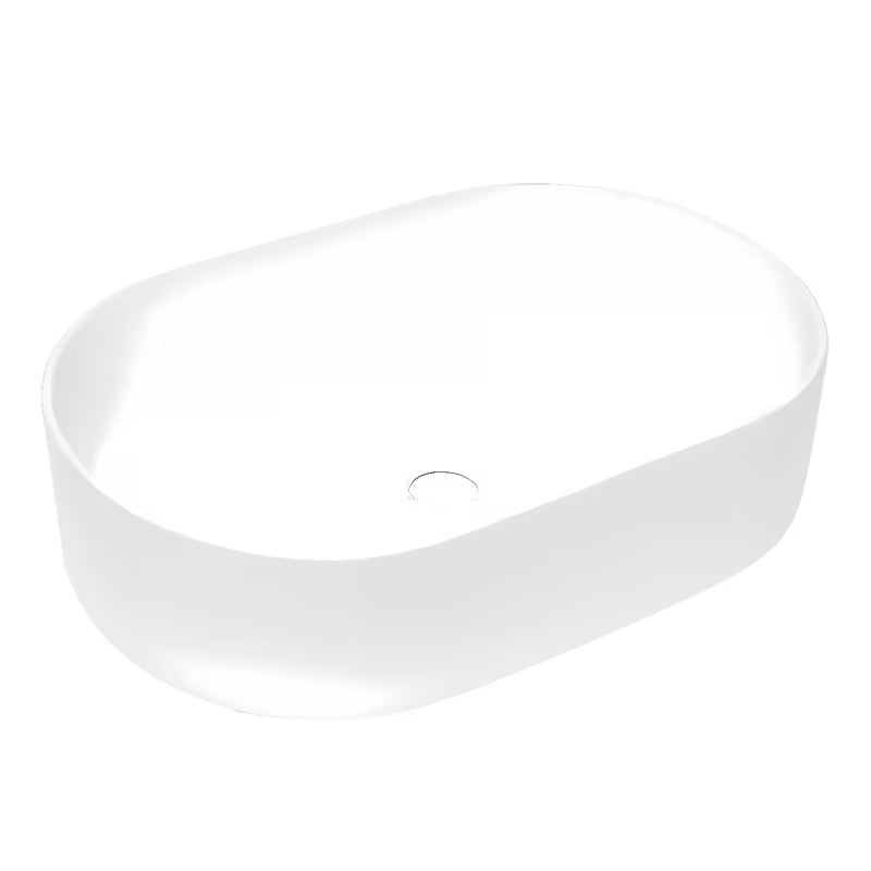 Bijeli ovalni keramički umivalnik na ploščo SAT Project 50 x 33 cm