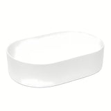 Bijeli ovalni keramički umivalnik na ploščo SAT Project 50 x 33 cm