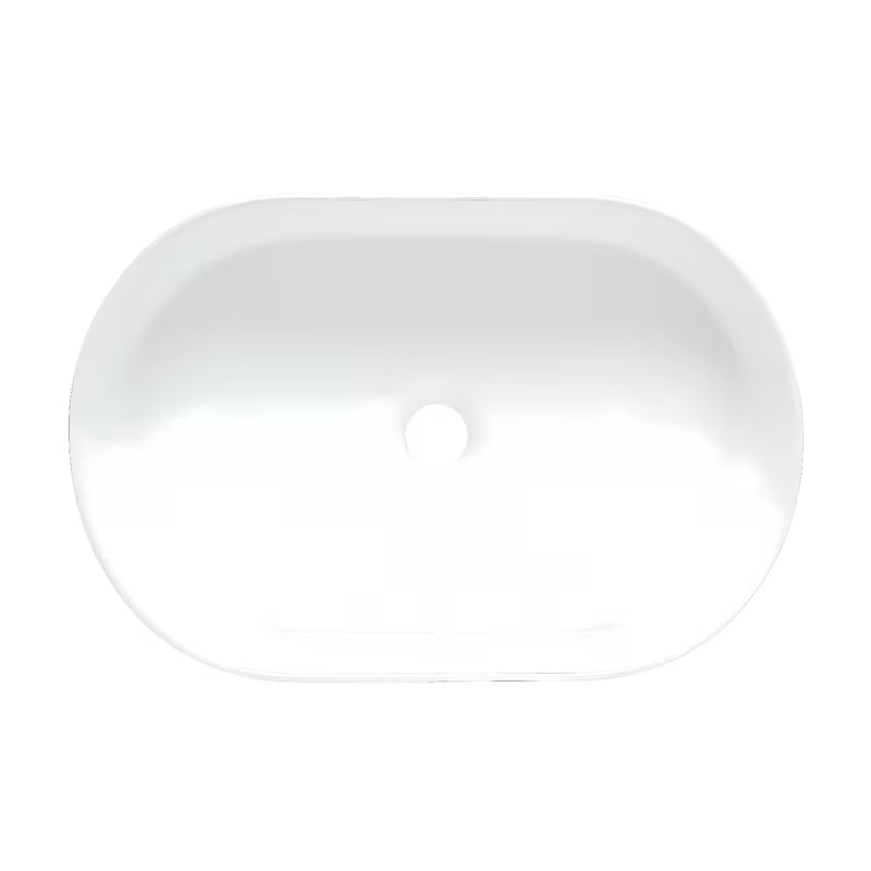Bijeli ovalni keramički umivalnik na ploščo SAT Project 50 x 33 cm