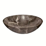 Umivalnik na ploščo SAT Purity od pravog smeđeg mramora dimenzija 43x43 cm brez preliva.