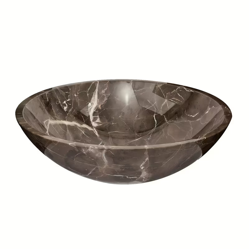 Umivalnik na ploščo SAT Purity od pravog smeđeg mramora dimenzija 43x43 cm brez preliva.