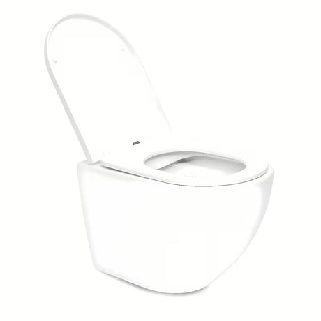 Bel viseča WC školjka SAT z izvedbo Rimless brez splakovalnega kroga in sedežem s mehko Zapiranje Soft Close