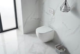 Bel viseča WC školjka SAT z izvedbo Rimless brez splakovalnega kroga in sedežem s mehko Zapiranje Soft Close