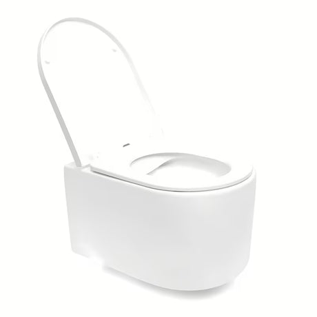Bel viseča WC školjka SAT z brezrobnim splakovanjem Rimless in sedežem mehko Zapiranje Soft Close.