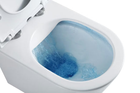 Bel viseča WC školjka SAT z brezrobnim splakovanjem Rimless in sedežem mehko Zapiranje Soft Close.
