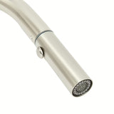 Nerjaveča armatura za pomivalno korito SAT Supersteel z izvlečno prho z vrtljivim izlivom v mat izvedbi.