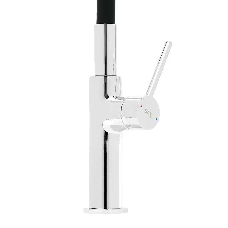 Armatura za Pomivalno Korito SAT Chrome s fleksibilnim silikonskim izlivom v črni/krom izvedbi