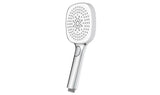Ročna tuš ročka SAT v beli in krom izvedbi s premerom 12 cm ter gumbom EasyClick pro, 3 curki.