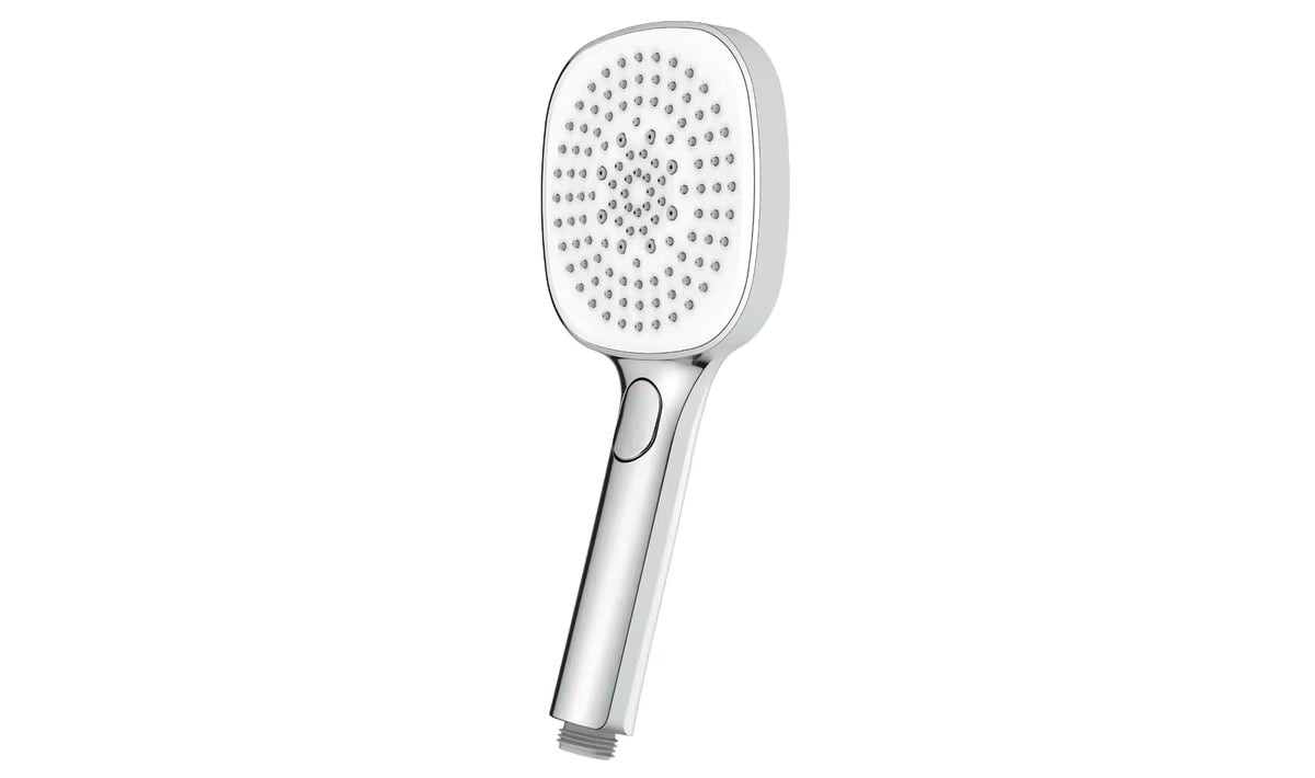 Ročna tuš ročka SAT v beli in krom izvedbi s premerom 12 cm ter gumbom EasyClick pro, 3 curki.