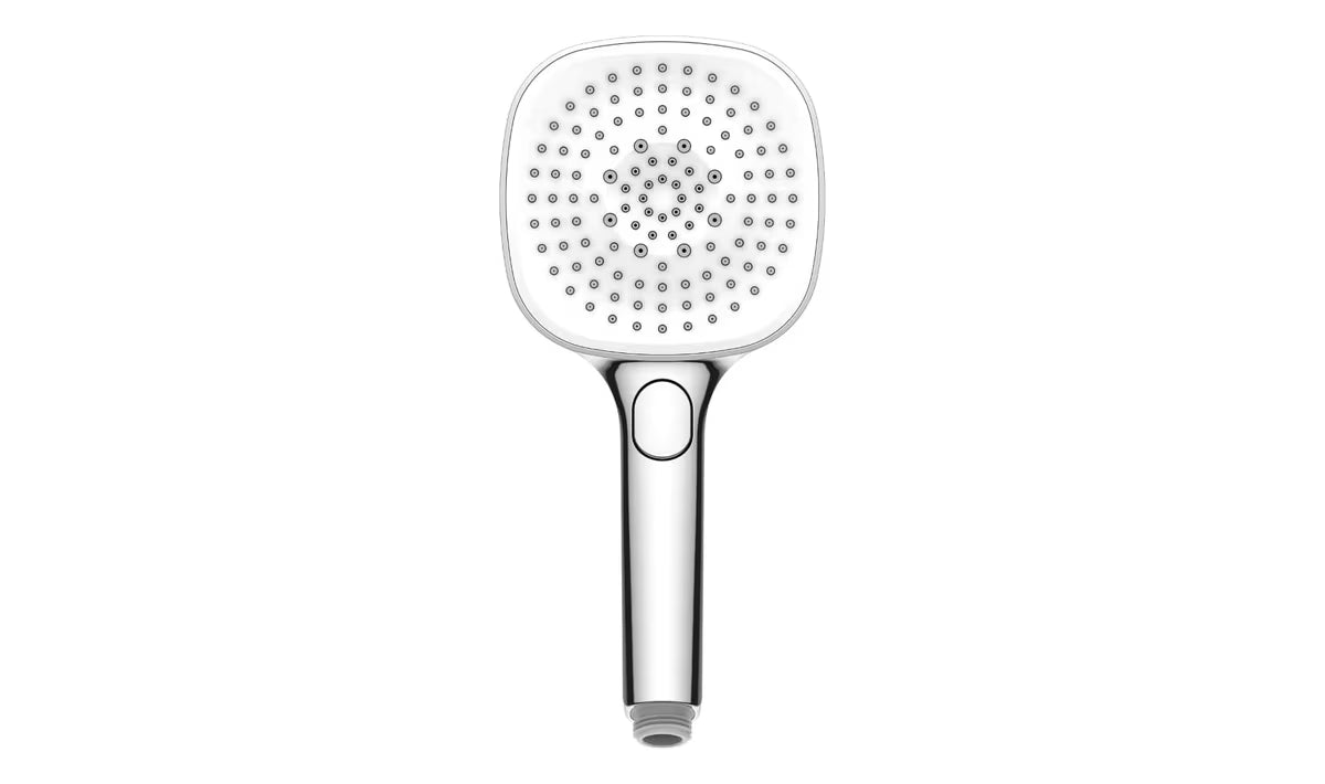 Ročna tuš ročka SAT v beli in krom izvedbi s premerom 12 cm ter gumbom EasyClick pro, 3 curki.