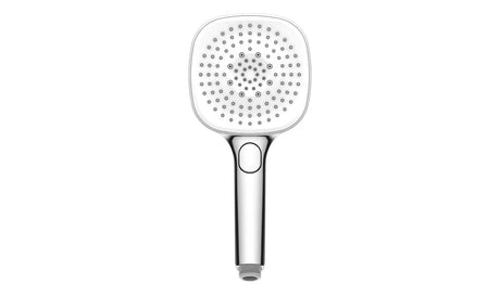 Ročna tuš ročka SAT v beli in krom izvedbi s premerom 12 cm ter gumbom EasyClick pro, 3 curki.