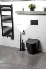 Črna mat WC ščetka SAT z držalom za toaletni papir v kovinski izvedbi