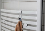 Bel kovinski kavelj SAT za radiator iz nerjavečega jekla pro za obešanje in sušenje stvari