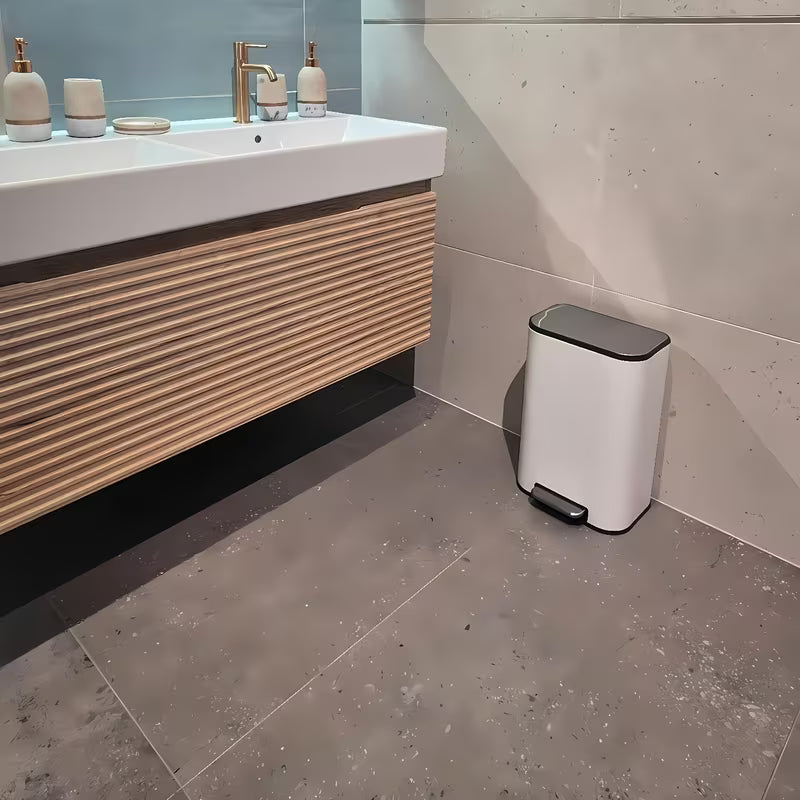 Belo mat koš za smeti SAT iz kovine s tihim zapiranjem mehko Zapiranje Soft Close