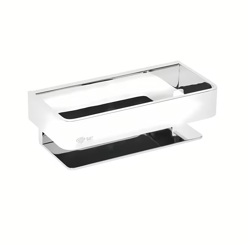 Kromirana kopalniška polica SAT Chrome iz masivne medenine z logotipom SAT