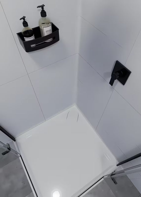 Kopalniška polica SAT iz nerjavečega jekla v črni mat barvi z odstranljivim črnim plastičnim vložkom