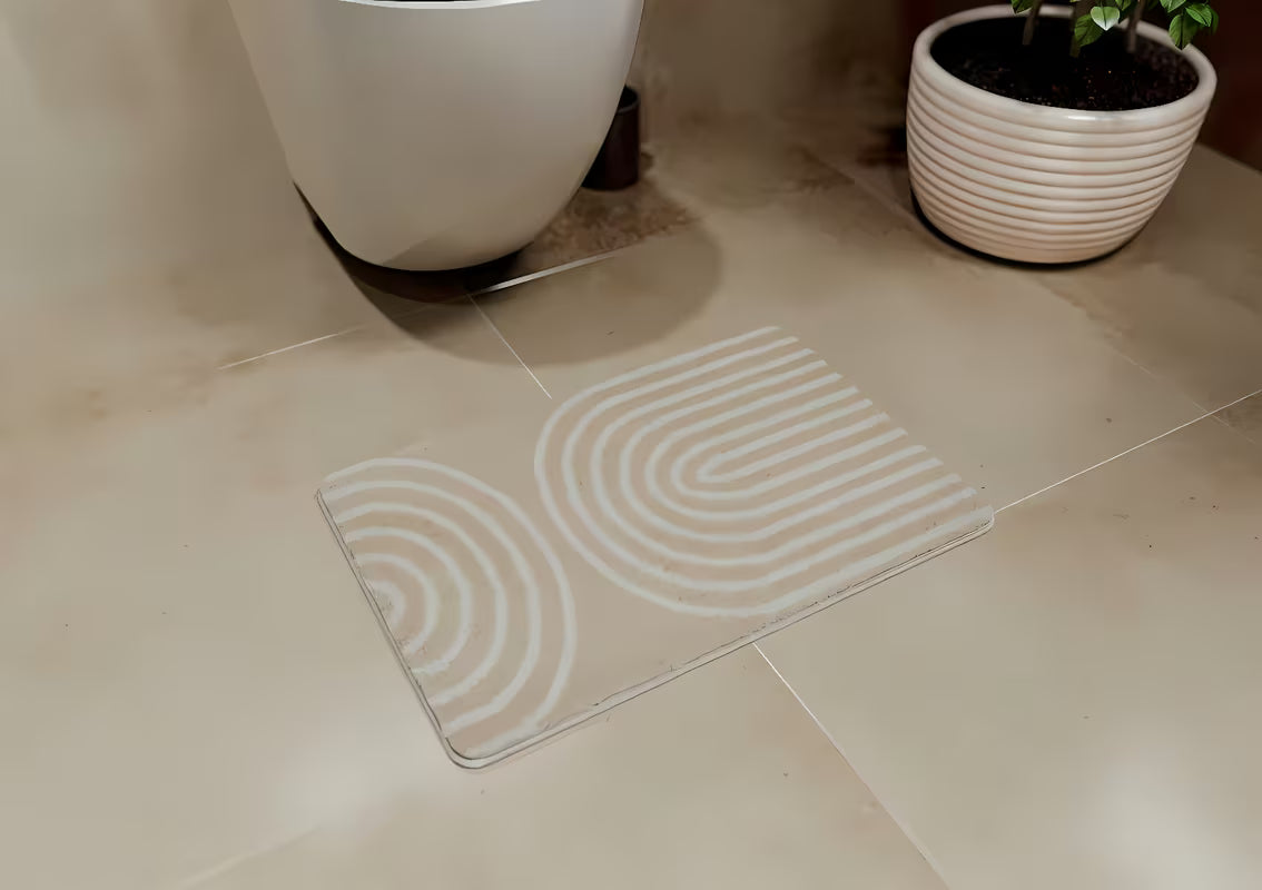 Bež WC preproga SAT iz poliestra z višino flora 1,5 cm