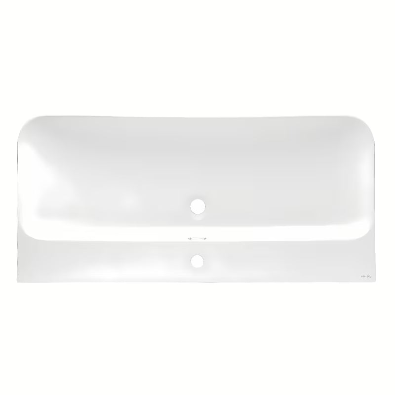 Za Kopalniško Pohištvo keramični umivalnik SAT Fusion 100,6x46,3 cm v mat beli barvi z odprtino za pro armaturo na sredini.