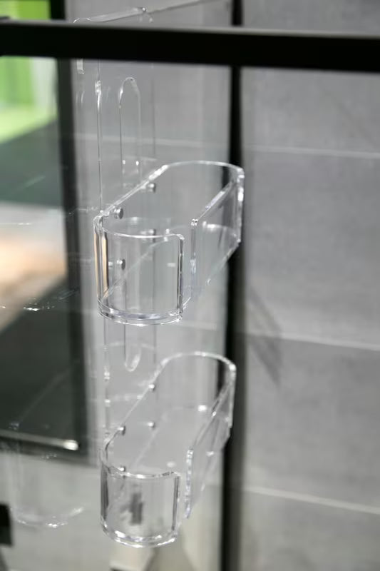 Transparentna viseča polica SAT za tuši z montažo brez vrtanja