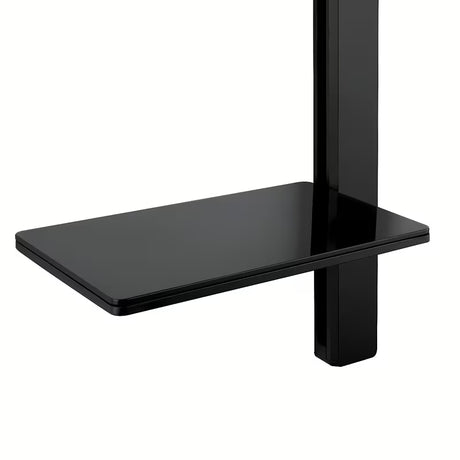 Tuš set SAT v mat črni barvi z ročno prho, pršno letvijo, cevjo in poličko