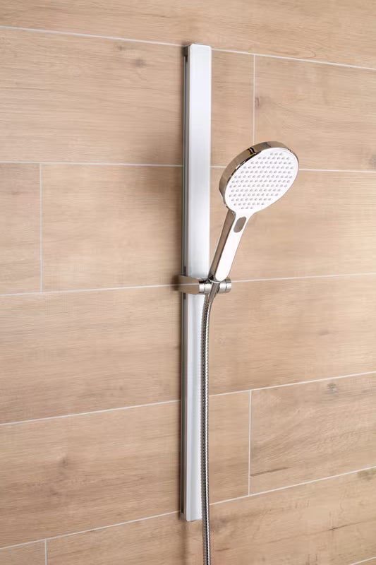 Sprchová tyč SAT 80 cm v bílo-chromovém provedení s posuvným a naklápěcím držákem sprchy
