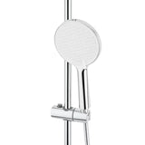 Tušni sistem SAT Chrome s termostatsko armaturo, z nadglavno prho 25 cm in ročno prho s tremi curki.
