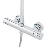 Tušni sistem SAT Chrome s termostatsko armaturo, z nadglavno prho 25 cm in ročno prho s tremi curki.