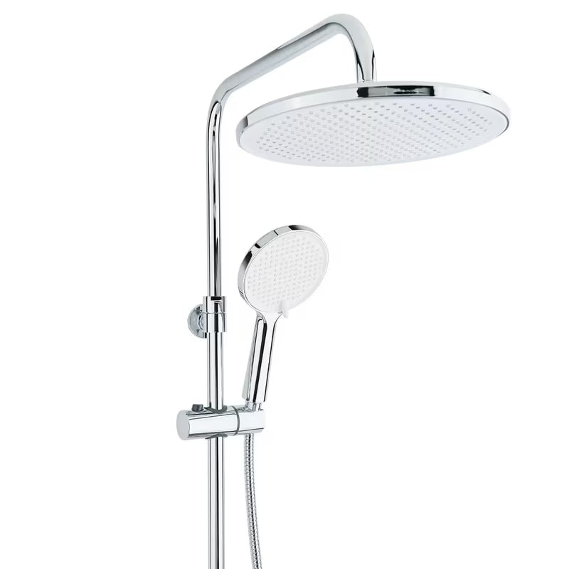 Tušni sistem SAT Chrome s termostatsko armaturo, z nadglavno prho 25 cm in ročno prho s tremi curki.