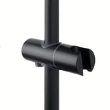 Črn mat tušni sistem SAT s termostatsko armaturo, z nadglavno prho 25 cm in ročno prho