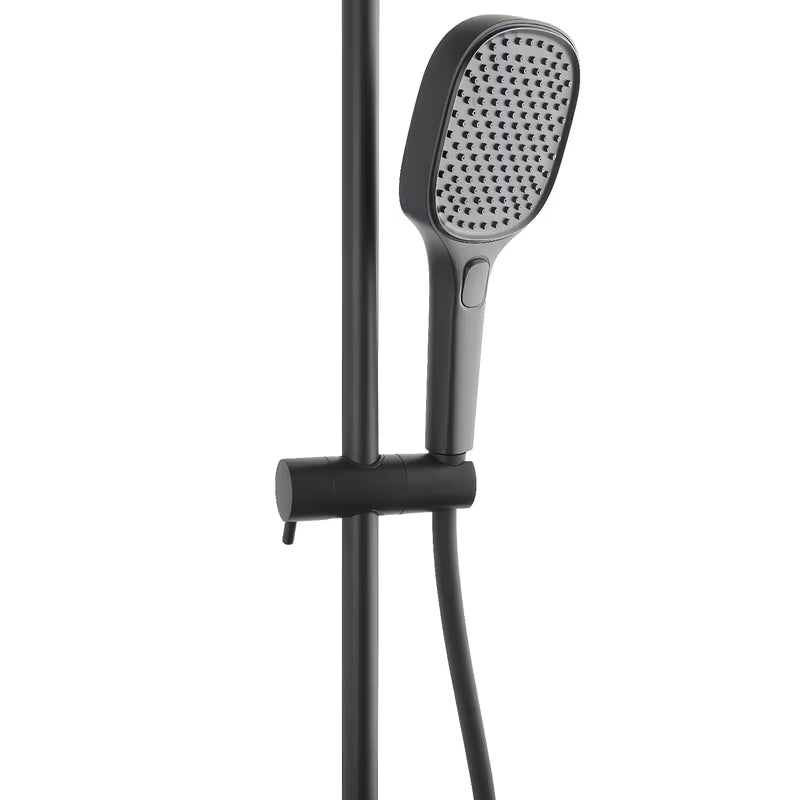 Matně černý termostatický sprchový systém SAT s hlavovou sprchou 32×21 cm a ruční sprchou