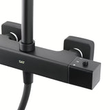 Matně černý termostatický sprchový systém SAT s hlavovou sprchou 32×21 cm a ruční sprchou