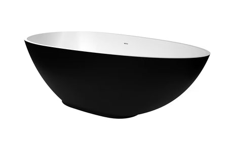 Samostoječa kad  SAT 170x85 cm iz litega marmorja v črno-beli izvedbi, leva ali desna orientacija.