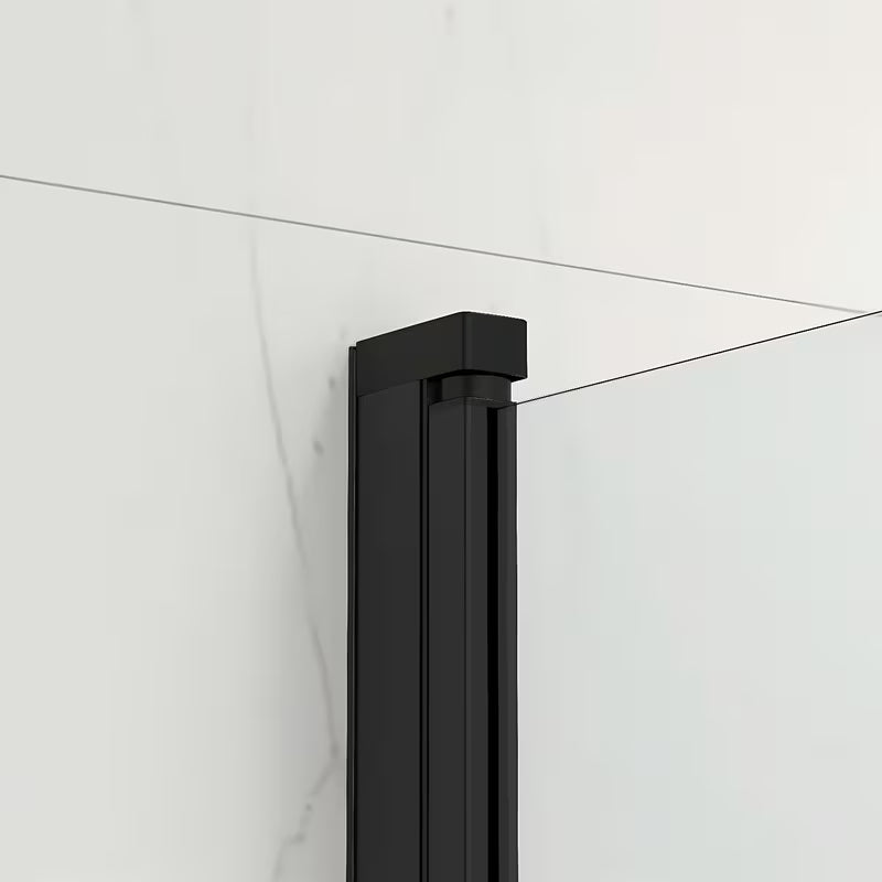 Stena za Kopalno Kad SAT 150x80 cm s prozornim steklom in črnim mat profilom