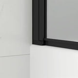 Stena za Kopalno Kad SAT 150x80 cm s prozornim steklom in črnim mat profilom