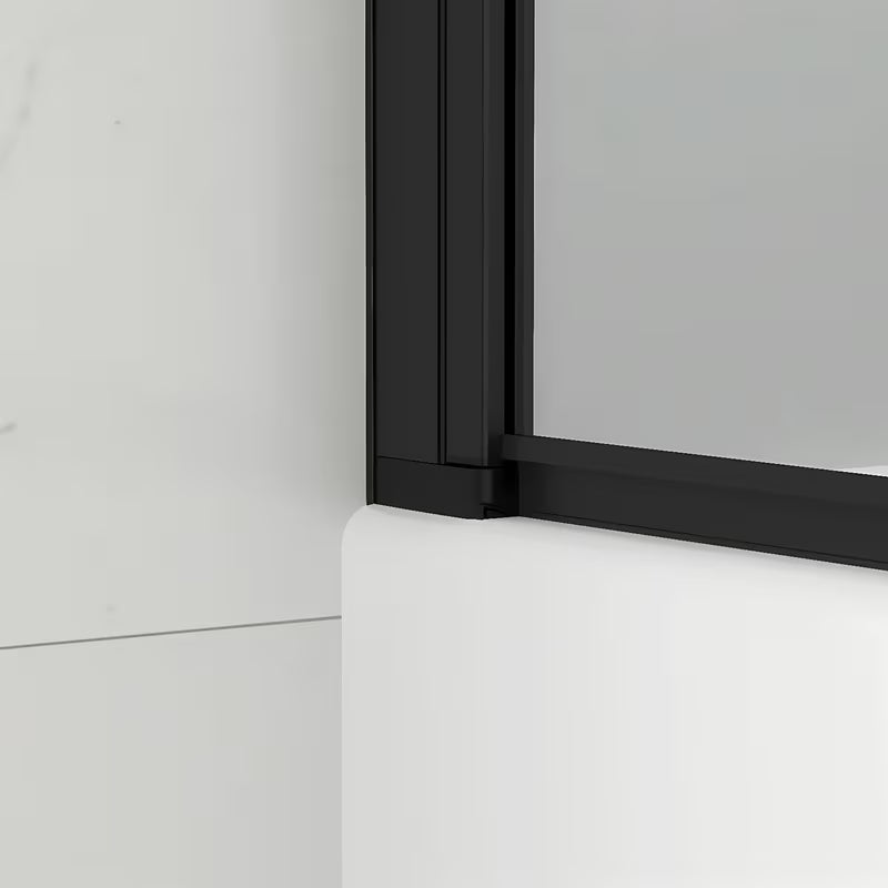 Stena za Kopalno Kad SAT 150x80 cm s prozornim steklom in črnim mat profilom
