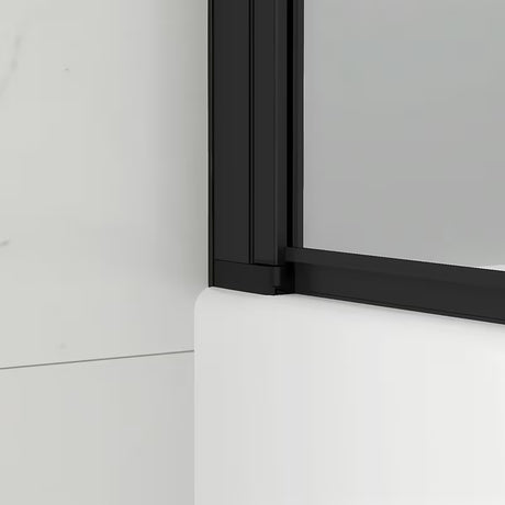 Stena za Kopalno Kad SAT 150x80 cm s prozornim steklom in črnim mat profilom