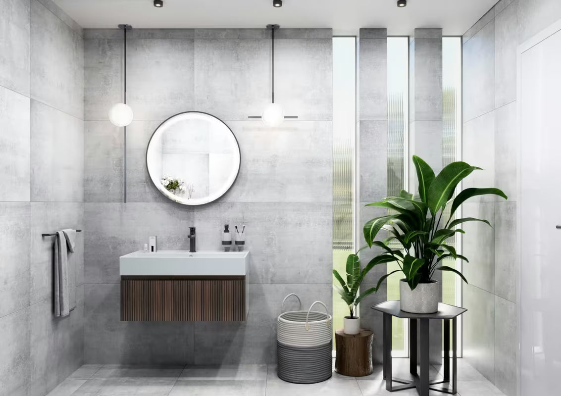 Okroglo kopalniško ogledalo SAT z LED osvetlitvijo in senzorjem, premer 70 cm, črna izvedba.