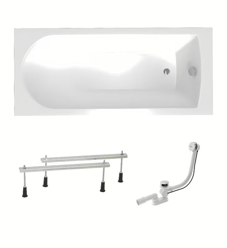 Pravokotna akrilna kad SAT Savero plus 180x75 cm z nizkim robom, primerna pro levo in desno postavitev.