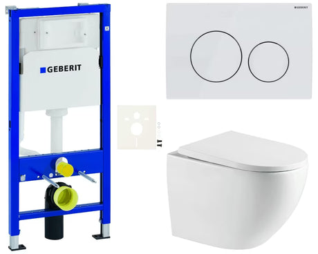 Viseči WC set SAT z modulom Geberit Duofix, splakovalnikom, tipko Delta in duroplastnim sedežem