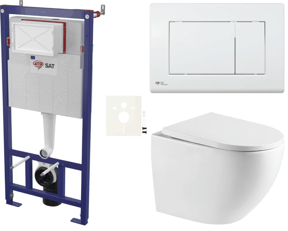 Viseči WC set SAT Fusion pro za vgradnjo v lahke stene in predstenske sisteme