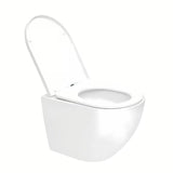 Viseči WC set SAT Fusion z vgradnim modulom, splakovalnikom, tipko v mat črni barvi in WC-desko