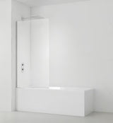 Fiksni stena za kopalno kad SAT Chrome 150x80 cm s kromiranim profilom in steklom z obdelavo EasyClean.