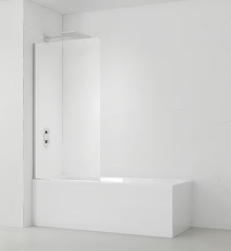 Fiksni stena za kopalno kad SAT Chrome 150x80 cm s kromiranim profilom in steklom z obdelavo EasyClean.