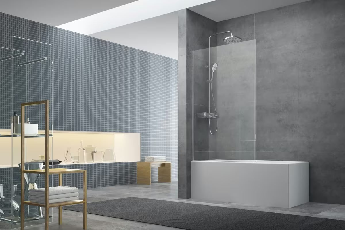 Fiksni stena za kopalno kad SAT Chrome 150x80 cm s kromiranim profilom in steklom z obdelavo EasyClean.