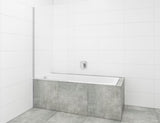 Fiksni stena za kopalno kad SAT Chrome 150x80 cm s kromiranim profilom in steklom z obdelavo EasyClean.
