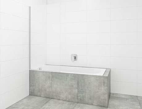 Fiksni stena za kopalno kad SAT Chrome 150x80 cm s kromiranim profilom in steklom z obdelavo EasyClean.