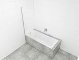Fiksni stena za kopalno kad SAT Chrome 150x80 cm s kromiranim profilom in steklom z obdelavo EasyClean.