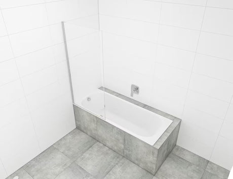 Fiksni stena za kopalno kad SAT Chrome 150x80 cm s kromiranim profilom in steklom z obdelavo EasyClean.