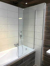 Fiksni stena za kopalno kad SAT Chrome 150x80 cm s kromiranim profilom in steklom z obdelavo EasyClean.