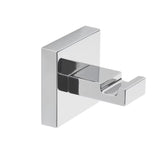 Kromirani stenski kavelj SAT Simply S četvrtastog dizajna za kupaonicu.